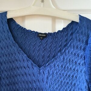 Komarov V-Neck Dress in royal blue.  Excellent condition and new with tags.